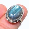 Кольцо из чистого серебра 925 пробы с натуральным лабрадоритом ручной работы S.6.5 F9M00