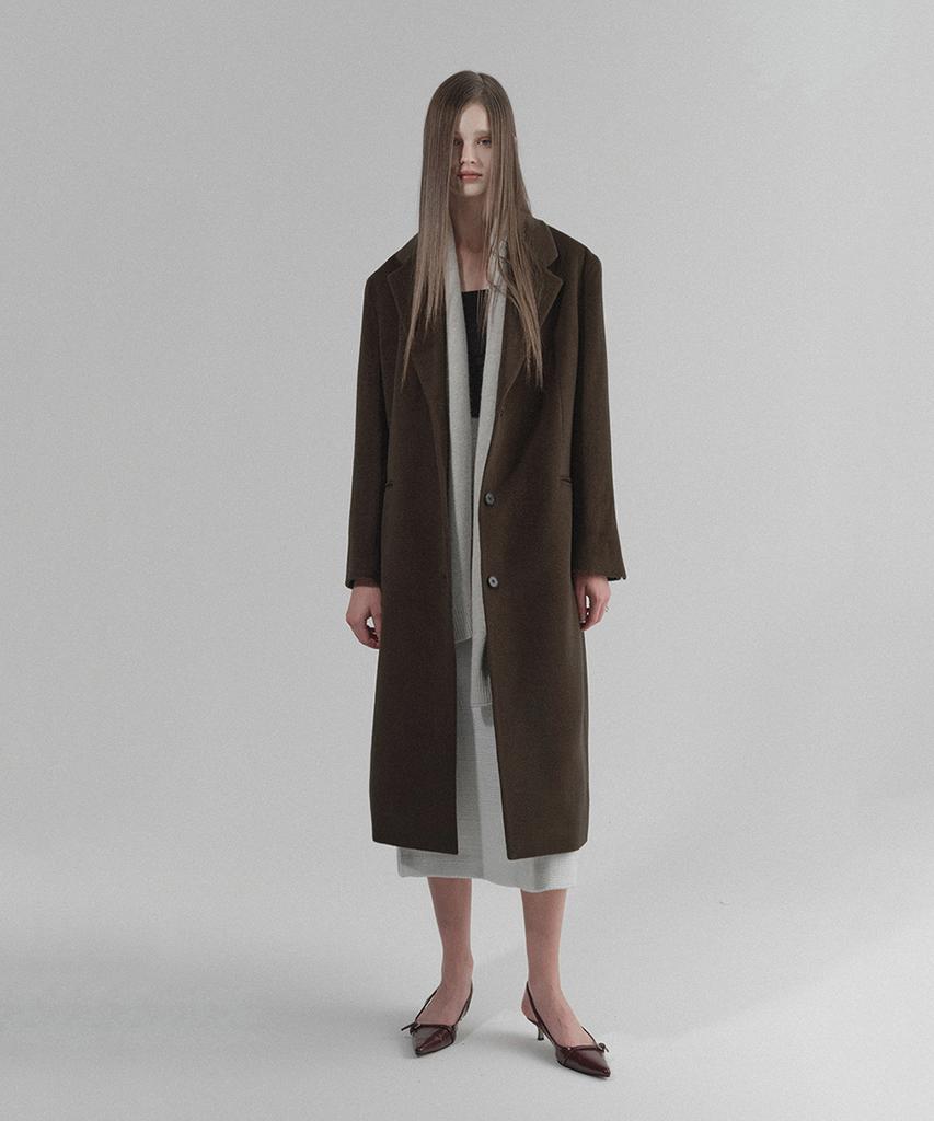 FLMO Classic Alpaca Wool Single Long Coat [Camel]