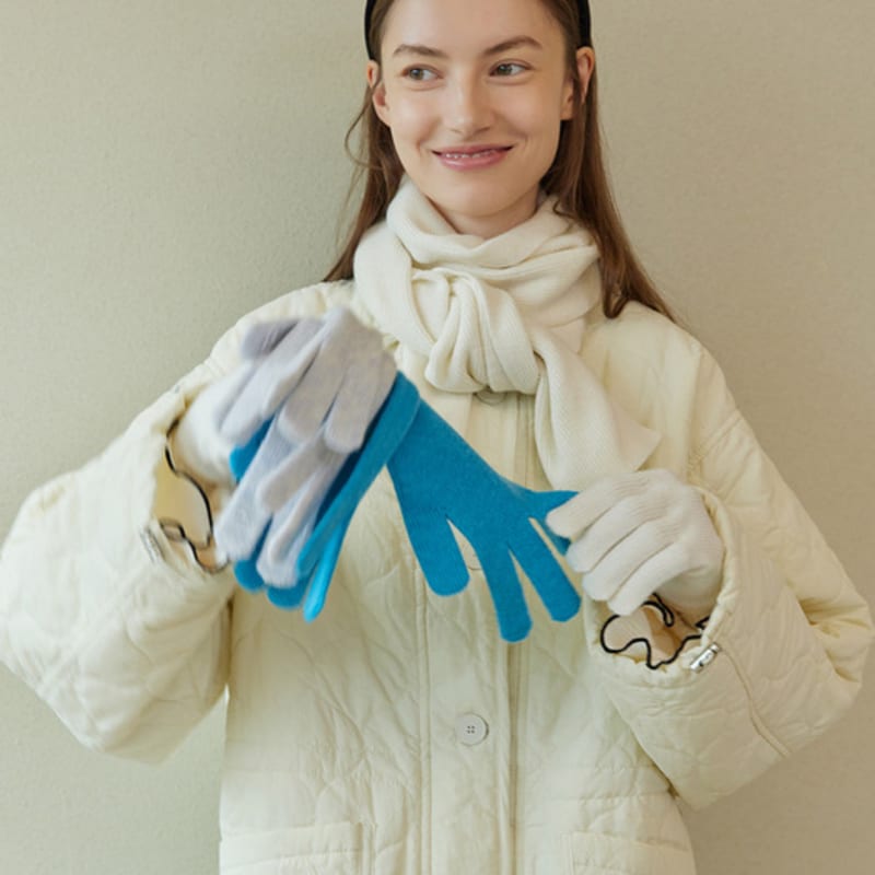 Atempo ШЕРСТЯНЫЕ ВЯЗАНЫЕ ПЕРЧАТКИ_слоновая кость