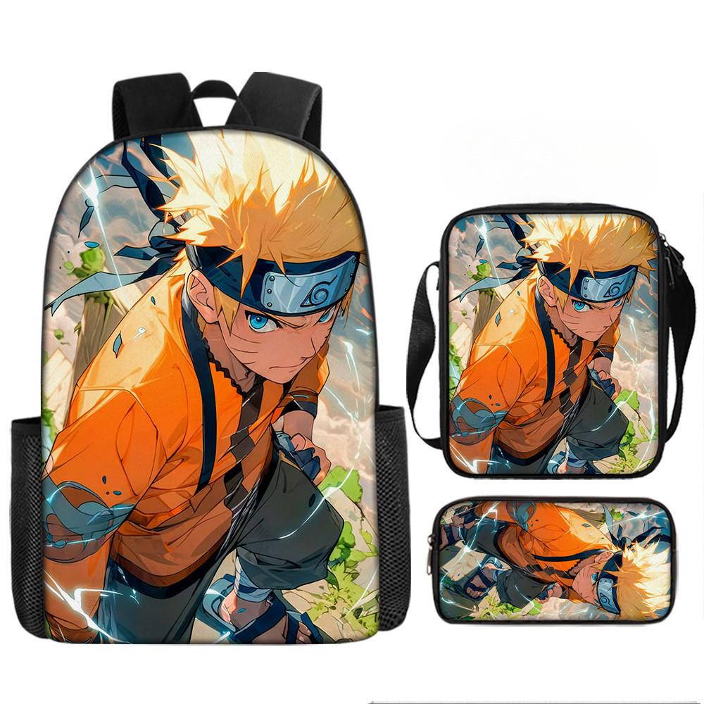 Детский школьный рюкзак «Наруто» из легкого прочного материала с забавным принтом для юных учеников