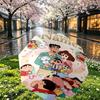 Custom Name Personalized Crayon Shin chan Print Umbrella, Auto Open Close, 8‑Rib Sturdy Frame, Commute Camping Hiking Use, Birthday Gift