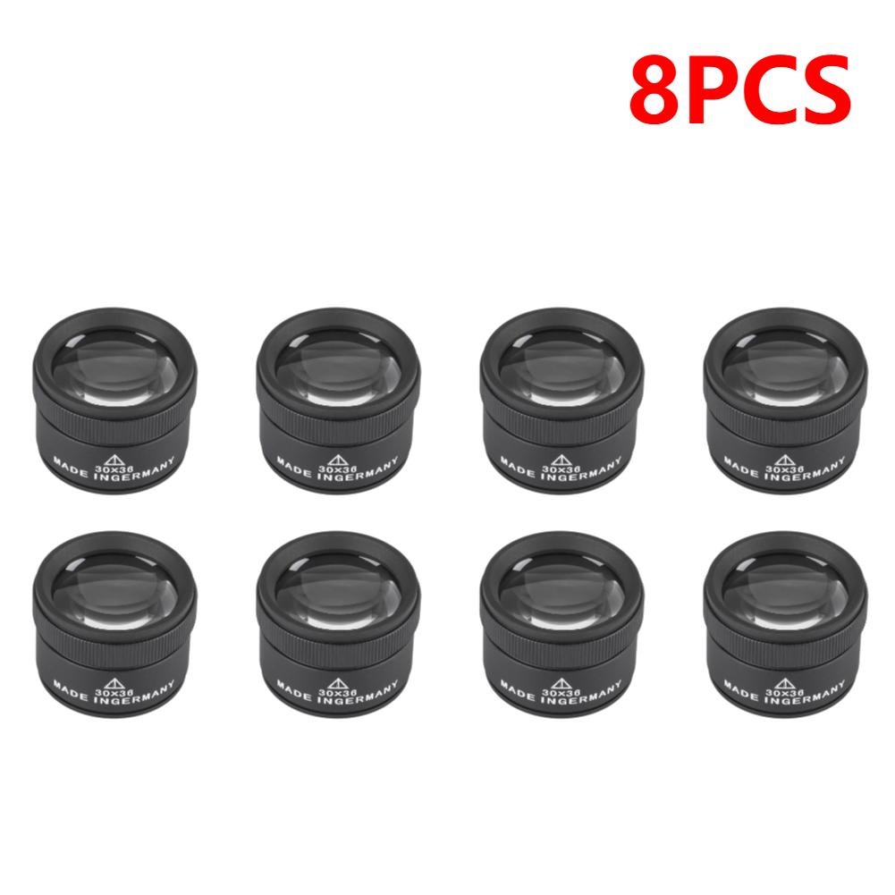 2-10PC 30X Magnifying Glass K9 Optical Lens Monocle Magnifier Magnifier Eye Lens Watch Repair for Coin Stamps Jewelry Lupe Loupe