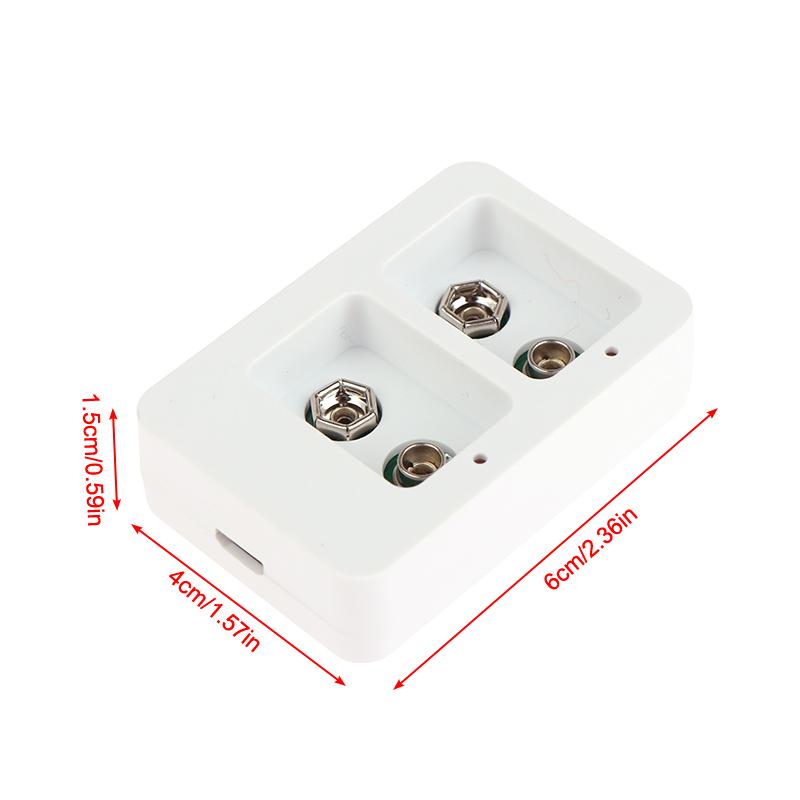 1 шт., 2 слота, 9 В, многофункциональное интеллектуальное быстрое зарядное устройство со светодиодными индикаторами