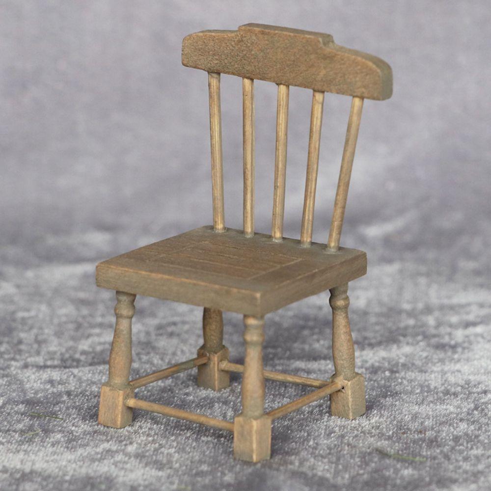Miniature Wooden Dining Table Doll House Decoration Table Furniture Toys Simulation chair