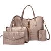 Bag Women's Fashion Women's Shoulder Bag Crocodile Pattern Handbag Crossbody Bag Three-piece Set Mother and Child Bag