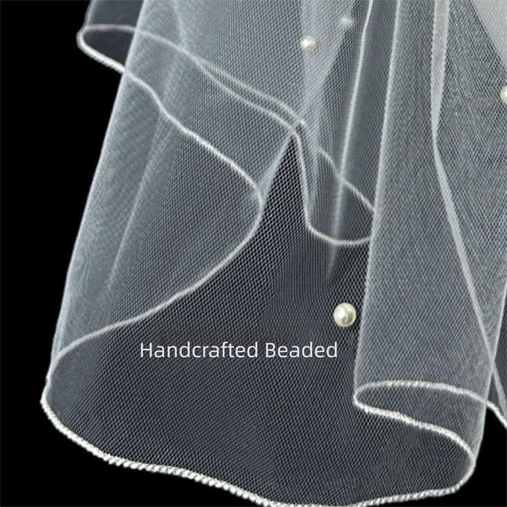 Mesh Bridal Veil Two Layer Bow Veils Simple Wedding Veils Women/Girls