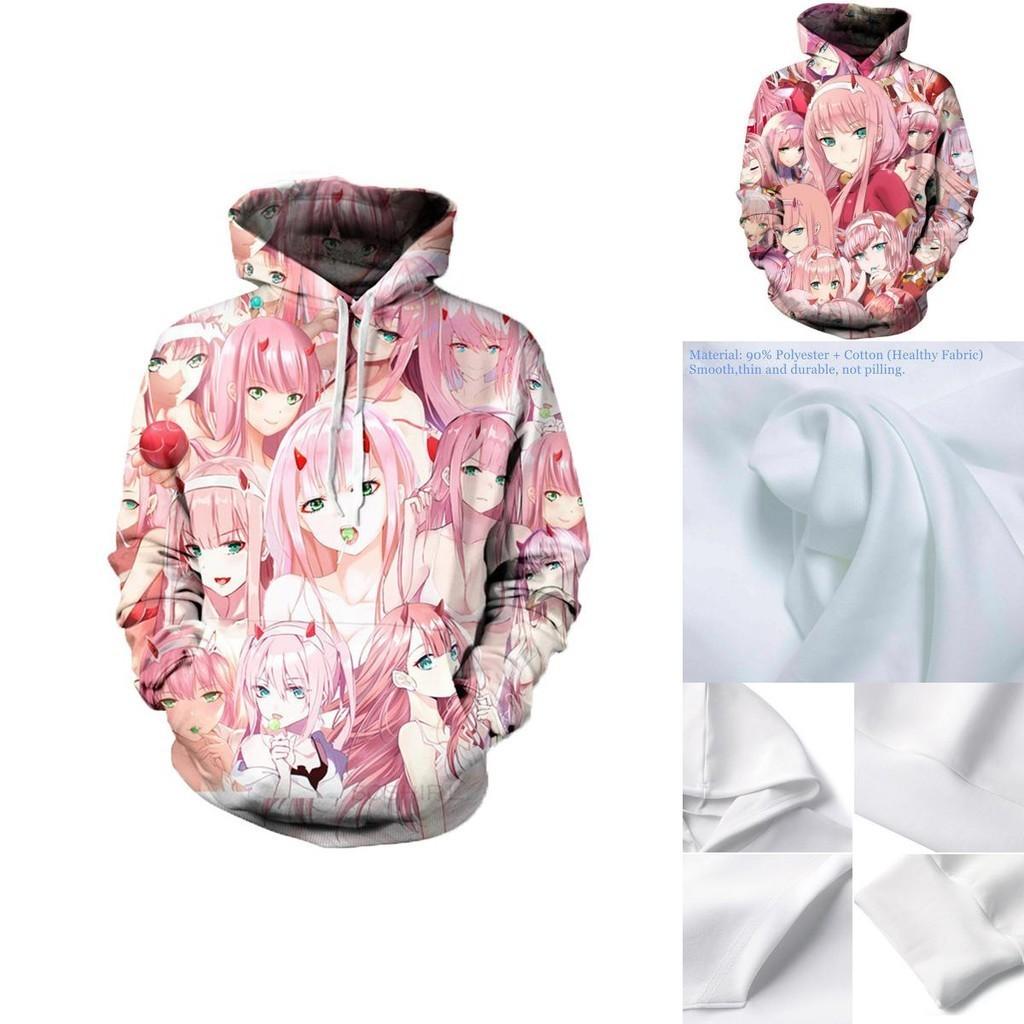 Уютное и стильное аниме худи унисекс с рисунком Zero Two из Darling In The Franxx