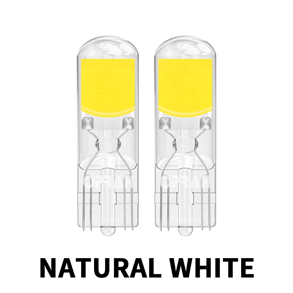 2X T10 W5W 194 T15 W16W LED Bulbs Reading Lights COB Auto Brake Lamp Glass Sapphire Drive-free Dome Light Amber 12V White 6000K