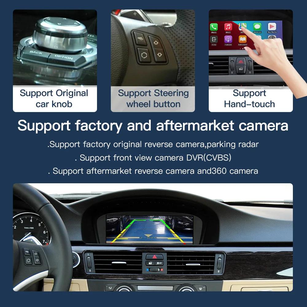 8,8-дюймовый беспроводной экран CarPlay Android Auto для автомобиля, мультимедийная система для BMW 3 5 CIC System, E60/E63/E64/E90/E91/E92/E93 2010-2012