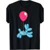 Футболка с принтом щенка на воздушном шаре, мультяшный стиль, повседневная и универсальная, подходит для ежедневной носки и прогулок летом