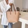 Yogodlns Summer Woven Straw Tote Bag Casual Large Capacity Rattan Beach Bag Holiday Handmade Shoulder Bag Travel Shopper Bag