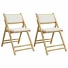 VidaXL Chaises de bistro pliantes lot de 2 et coussins blanc crème, chaise de bistro de jardin, chaise de balcon, chaise de 365871