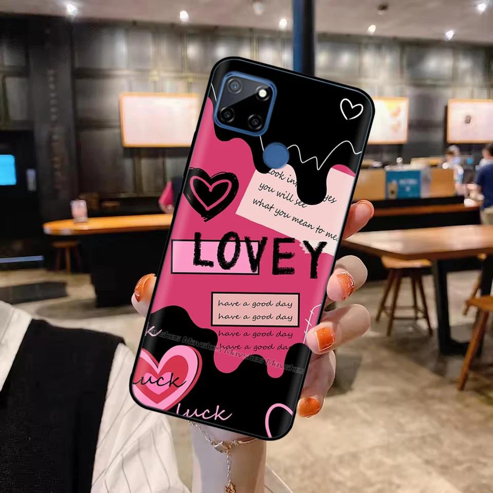 Чехол для Realme C12 C25 C25s Realme 7i Global Чехол Милый Мягкий Силикон ТПУ Задняя Крышка Realme7i RMX2193 Защитный Чехол Fundas