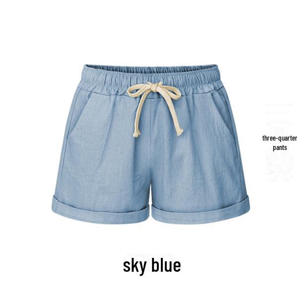 Женские летние шорты широкого кроя: Свободные, облегающие, легкие повседневные брюки для больших размеров