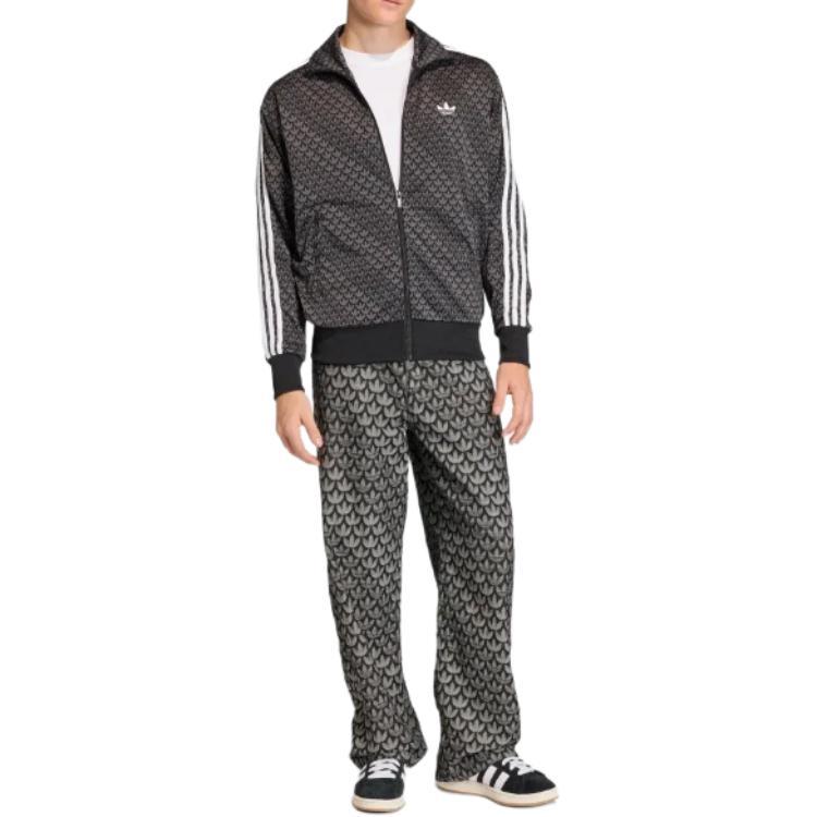 adidas Мужская куртка с молнией и длинным рукавом Originals Firebird Monogram с логотипом Мужские куртки KC9158