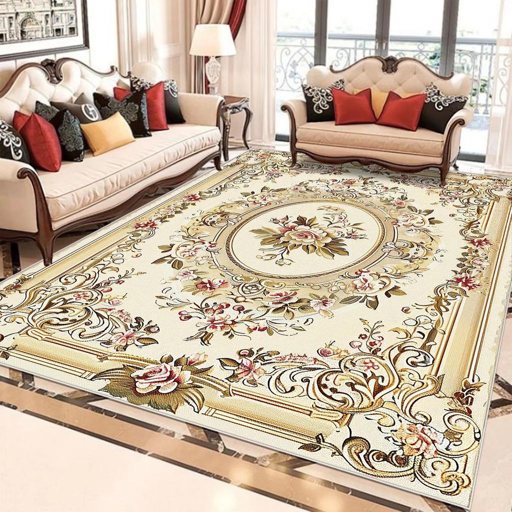 Ковры с цветами в европейском стиле для гостиной, ретро-декор, домашний ковер, коврик для пола в зоне холла и дивана, декор комнаты, большой ковер