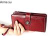 Ladies Leather Wallet Large Capacity Multifunctional Long Wallet European and American Retro Clutch