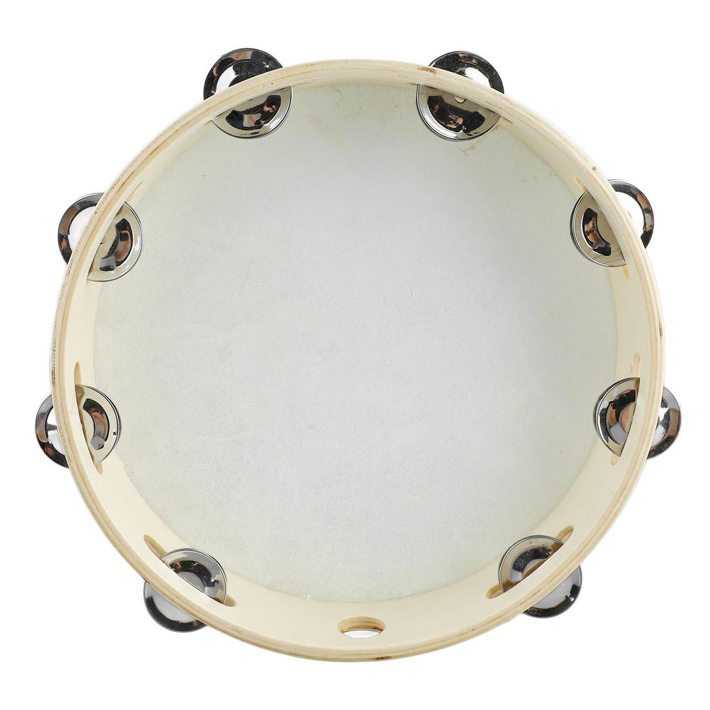 Бубен для детей и взрослых, хлопающий в ладоши, музыкальная развивающая игрушка для раннего обучения, цвет дерева, белый край, 10 дюймов