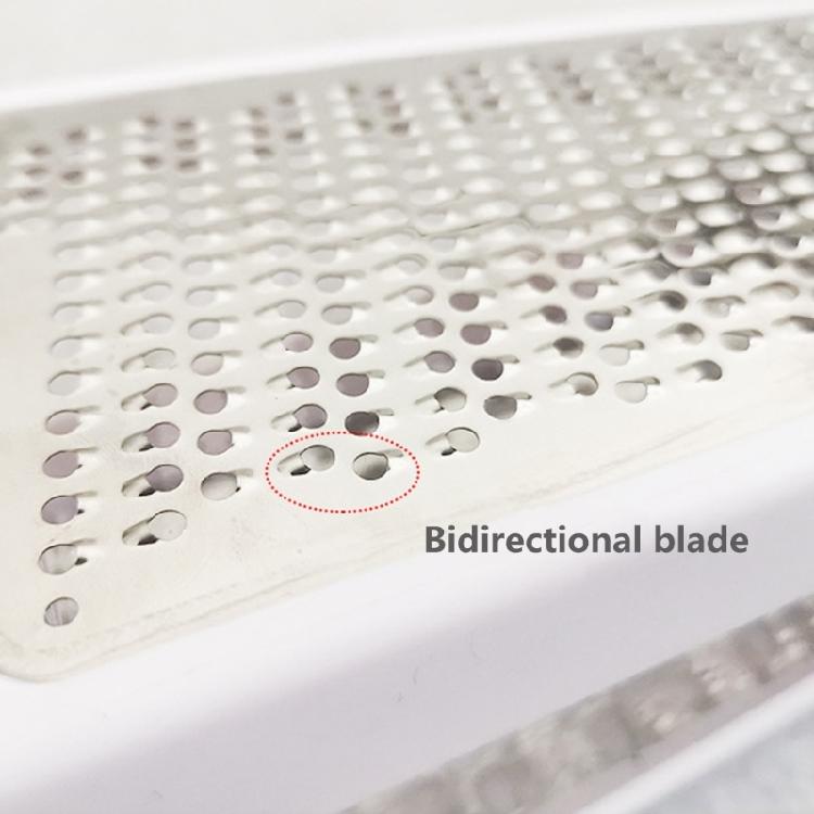 Efficient Double Cutter Grater for Quick and Uniform Food Processing with Stable Construction and User Friendly Handle