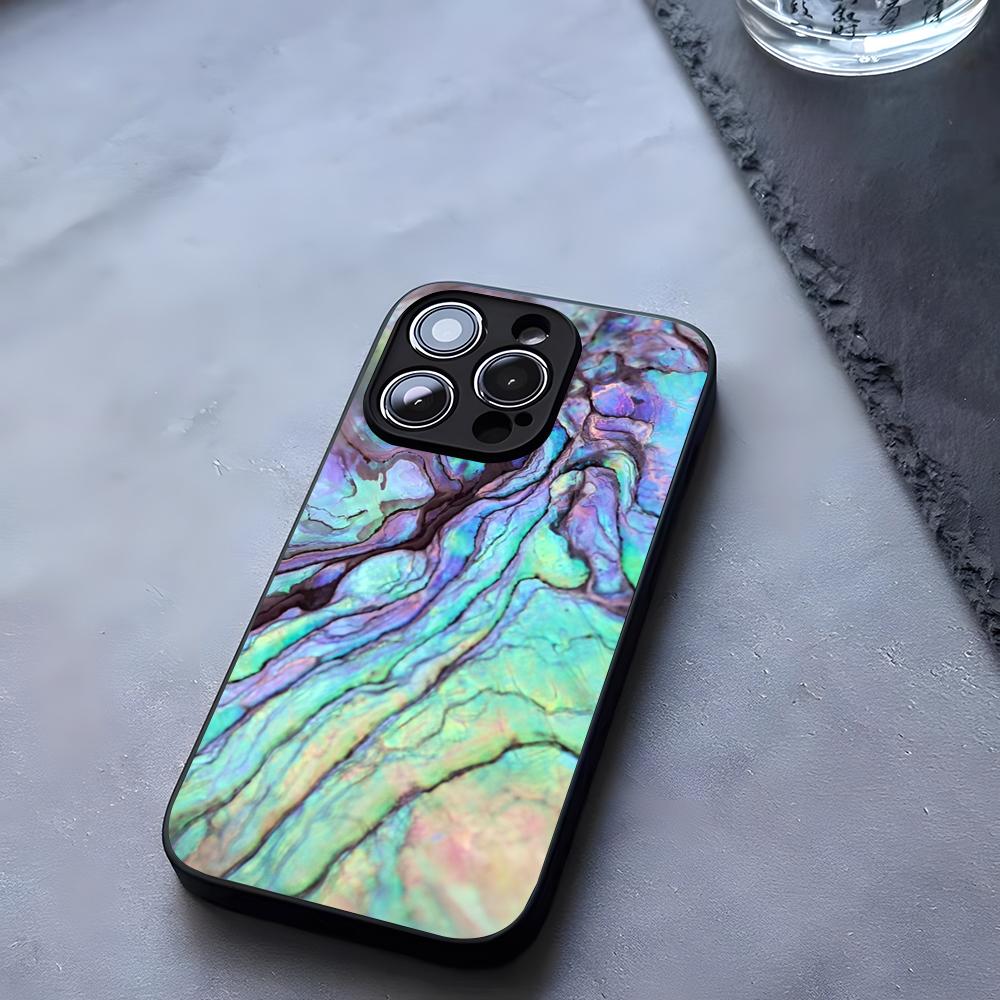 Abalone Shell Phone Case Tempered Glass For IPhone 17 13 14 16 12 15 11 Pro Max Plus Mini X XR SE2020 Coque