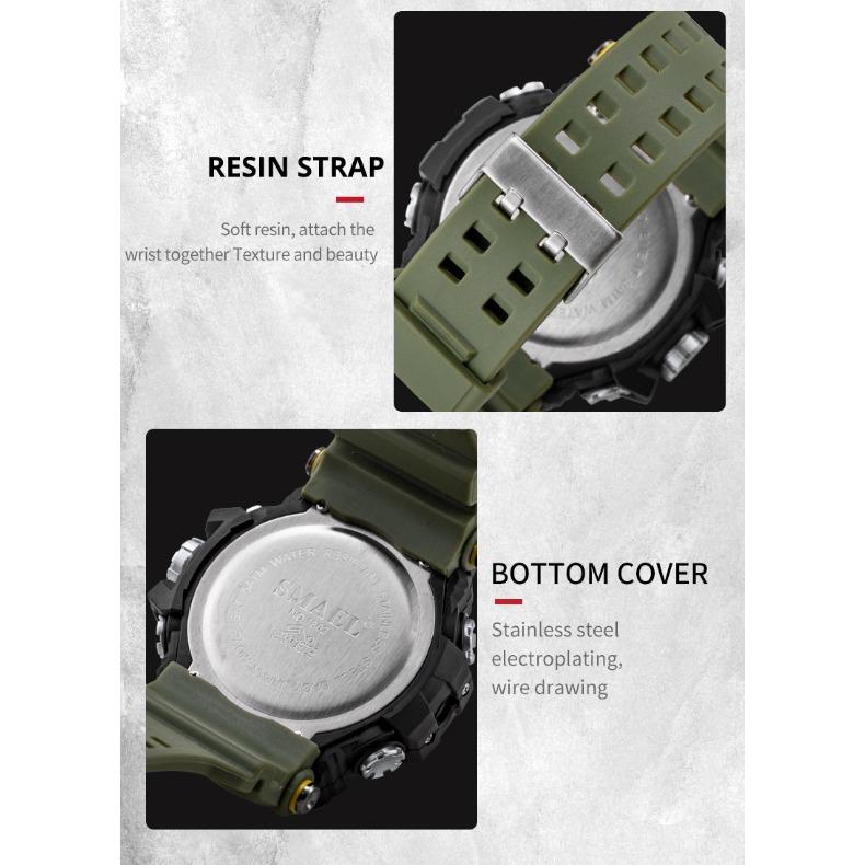 SMAEL Watch Мужские спортивные повседневные водонепроницаемые многофункциональные электронные часы