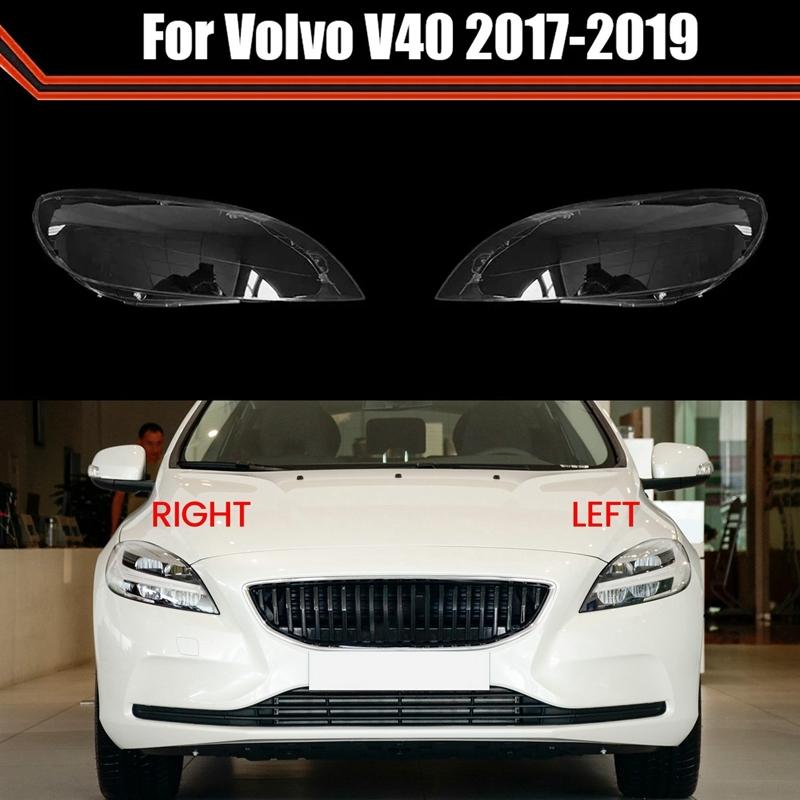 For Volvo V40 2017-2019 Transparent Lampshade Head Light Lamp Cover Glasses Lamp Shade Headlight Shell Cover Lens Left Parts