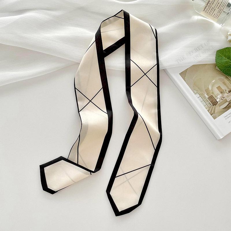 Luxary Korean Twill Decorative Ribbon Small Scarf for Women Hair Band Small Scarf Binding Bag Handle Ribbon Headband Lady Tie