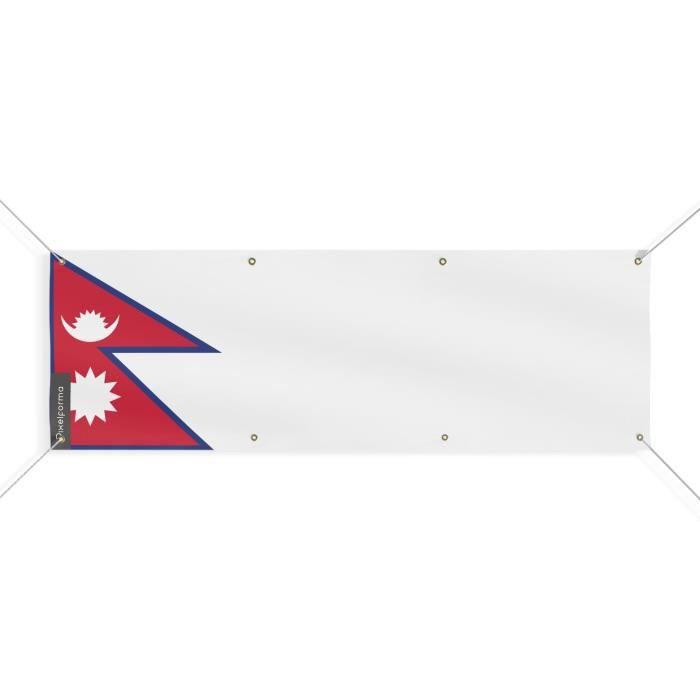 Bannière Drapeau Du Népal 8 Oeillets 100x300 Cm