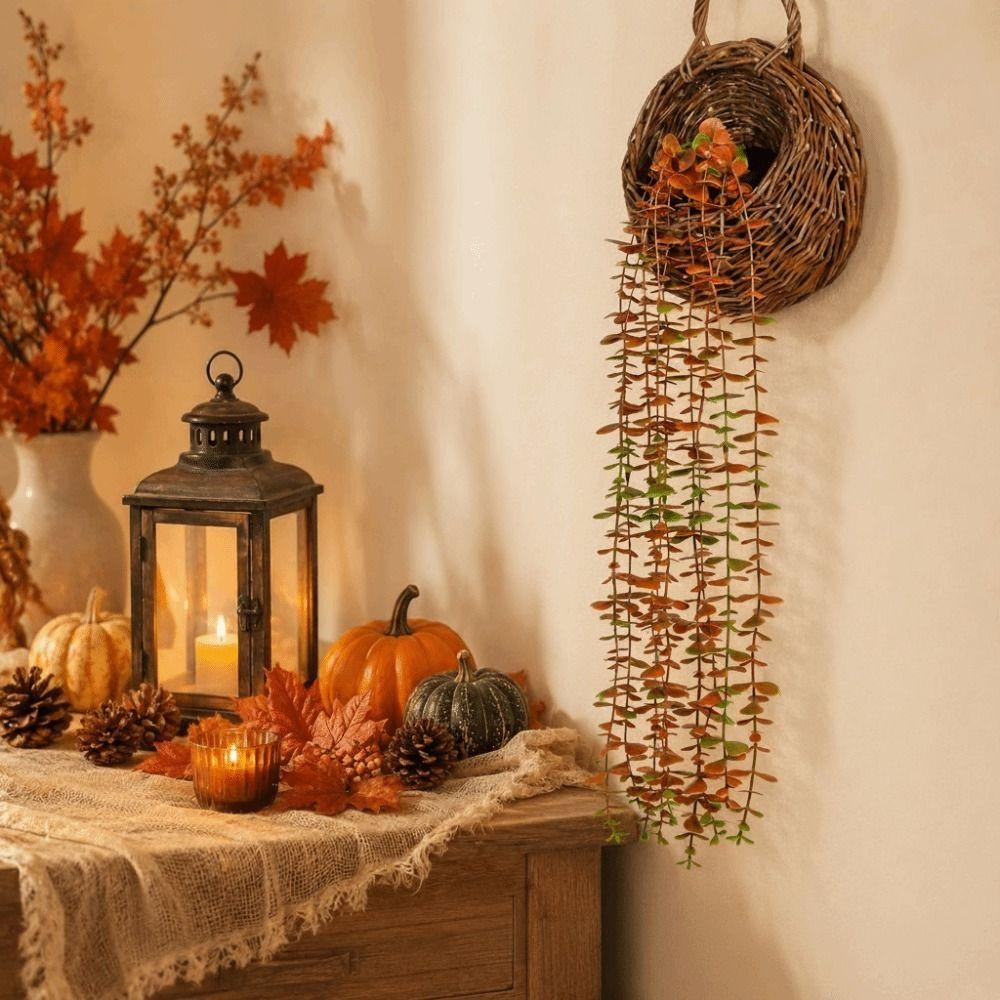 Rattan Material Fake Plant With Flower Pot Hanging Plant Artificial Rattan Plant Indoor Use