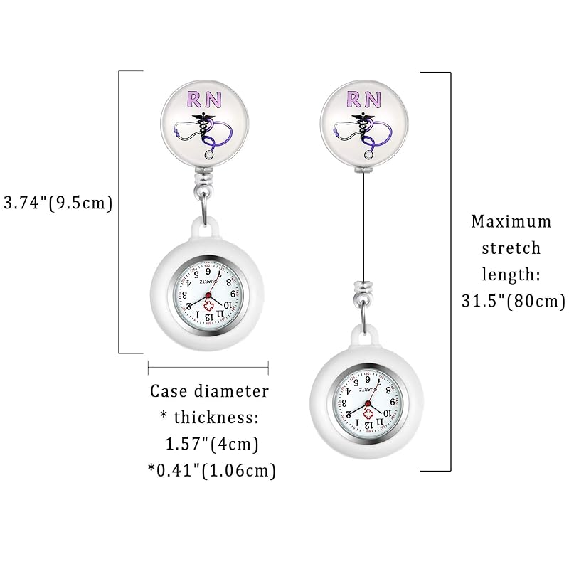 Lancardo nurse watch nurse clock pocket watch pocket watch silicon removable stretchable men's ladies cute RN stethoscope nursery teacher caregiver