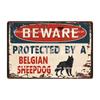 [ WellCraft ] Dog Beware Protected By A Borzoi Metal Sign Tin Poster Home Decor Bar Wall Art Painting 20*30 CM Sizer DB-12