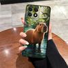Милый чехол-капибара для Honor X7 X6 8X X8 X5b Magic5Lite X9a 90 200 400 Lite 70 Черный Мягкий чехол для телефона