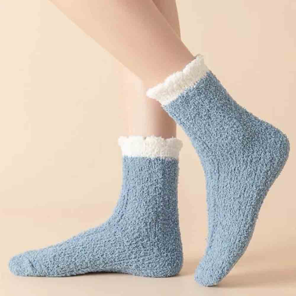 7 пар/лот милые женские носки средней длины коралловые бархатные теплые осенне-зимние носки-тапочки модные кавайные плюшевые утолщенные носки для девочек