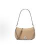 Michael Kors Nolita Round MK Logo Metal Accent Leather Shoulder Bag Medium Women Shoulder Bag Peanut 30R6GY5S2B-PEANUT