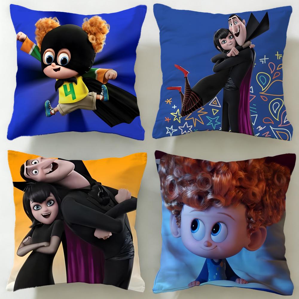 animated movie Hotel Transylvania Cushion Cover Soft EasyWash Pillow Case Versatile for Couch Bed Travel and Office