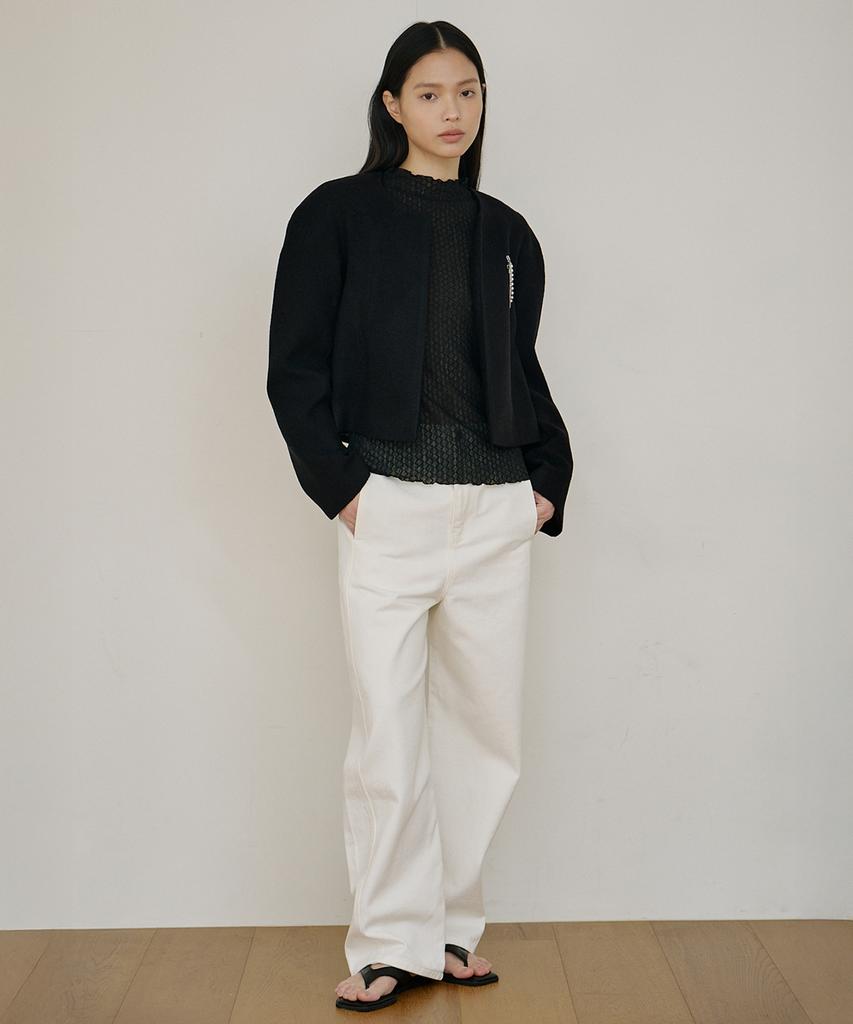 Aure Seoul Tweed Volume Jacket [Black]