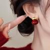 Роскошные французские серьги с красным жемчугом: Элегантные, Универсальные и Модные Серьги-Гвоздики для Женщин