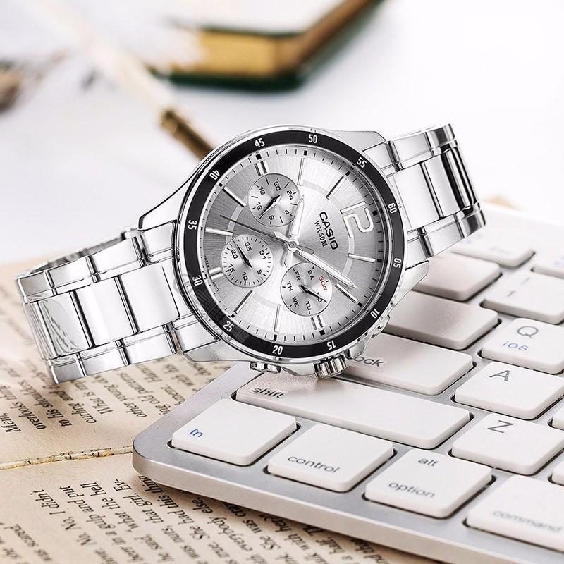Casio Серия часов-LTP водонепроницаемые парные часы, кварцевый механизм, ремешок из нержавеющей стали, японские и корейские часы, такие же MTP-1374D-7A и LTP-2064A-7A2
