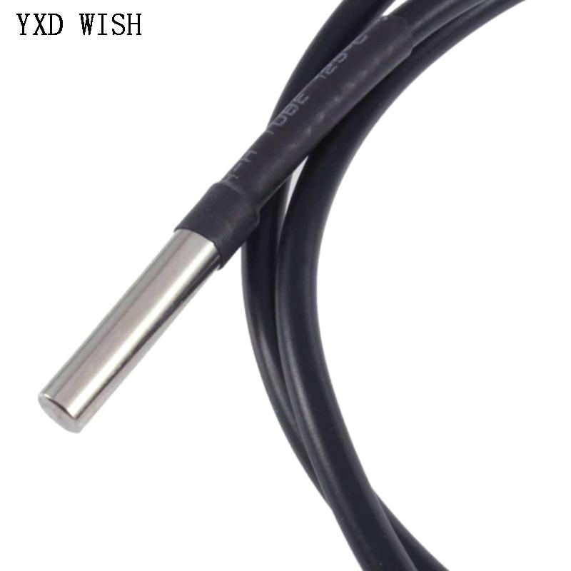 10pcs DS18B20 Temperature Probe Temperature Sensor 1M 2M 3M 5M DS1820 Stainless Steel Package Waterproof 18B20 100cm/200cm/300cm