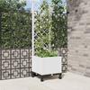 Planter with Trellis and Wheels White 40 x 40 x 146 cm PP