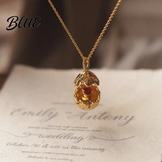 Egg Pendant Jewelry Retro Necklace Medieval Style Easter with Love