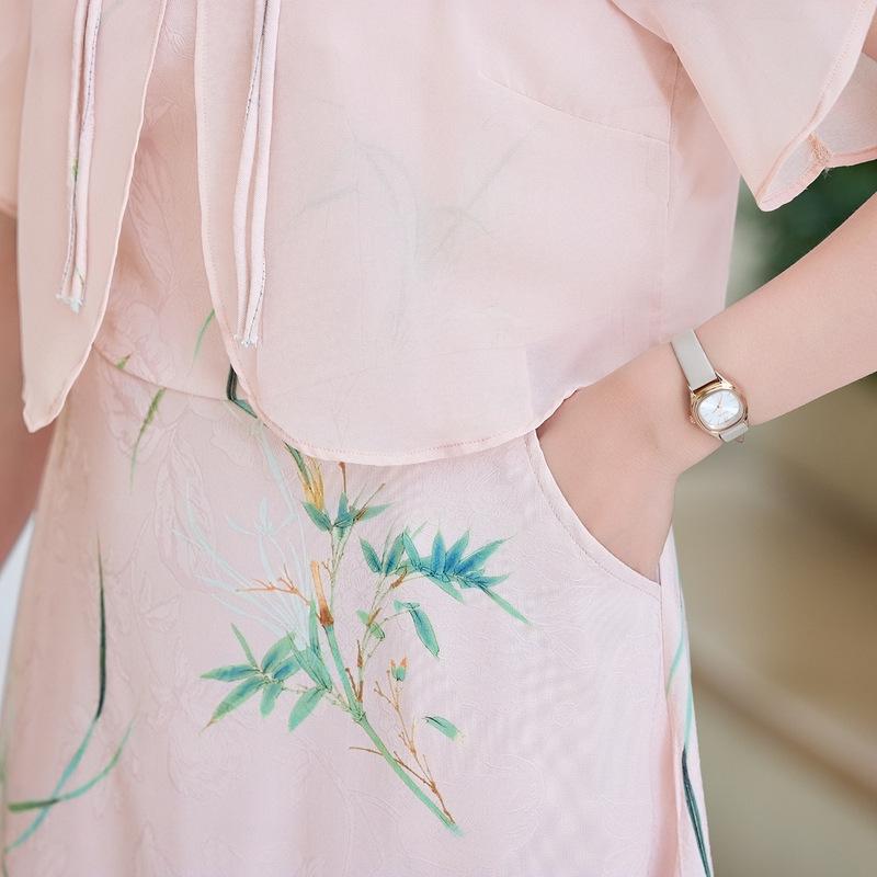 Элегантное шифоновое платье-двойка для мамы - Новый стиль 2025 для женщин среднего и пожилого возраста