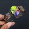 Rainbow Solar Quartz Handmade Copper Wire Wrap Bangle Adjustable V0D49