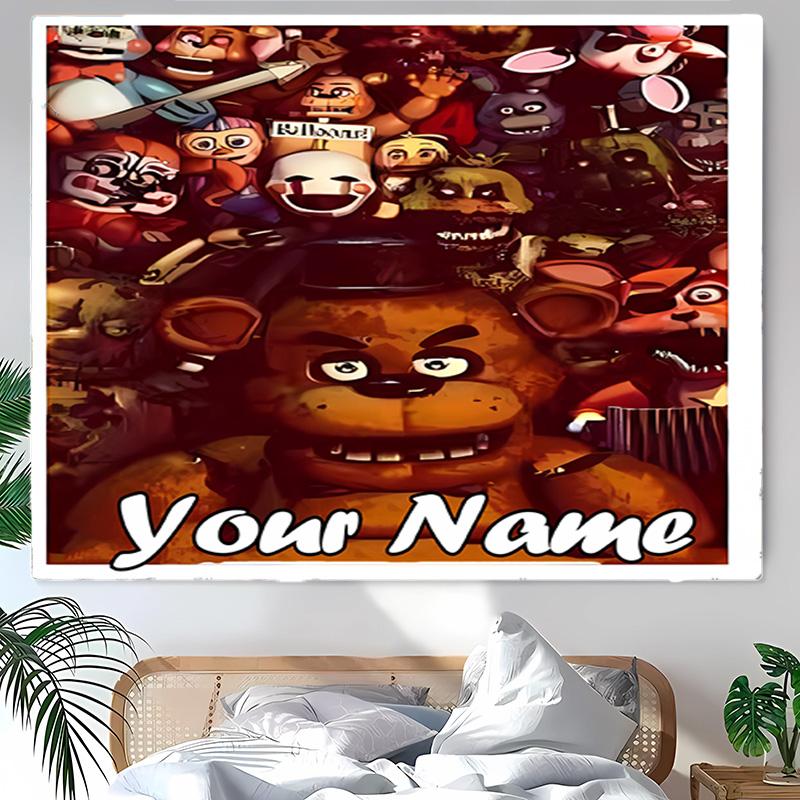 Personalized Five Nights at Freddy's Background Tapestry,Custom Name Birthday Party,Multifunctional Wall Decoration for Home Decor,Various Occasions