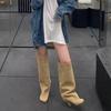 Модные зимние уличные сапоги с круглым носком длиной до колена женские сапоги в стиле панк на тонком высоком каблуке женские длинные сапоги женские сапоги на каблуках Zapatos De Mujer