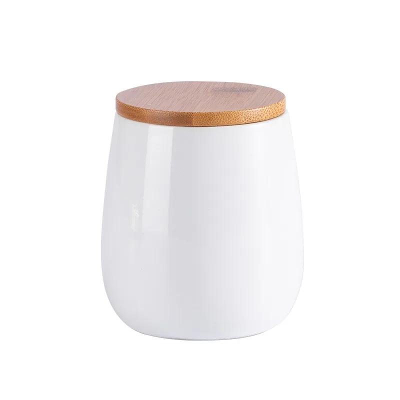 Современная Минималистичная Керамическая Банка с Деревянной Крышкой Герметичная Банка Кухонные Принадлежности для Хранения Банка для Хранения Разные Крупы Кофе Чай Пищевые Банки
