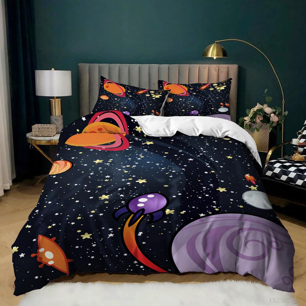 Комплекты постельного белья Galaxy Space для детей, размеры Full/Queen/King, синие комплекты пододеяльников со звездами и вселенной для мальчиков, девочек, подростков, для спальни