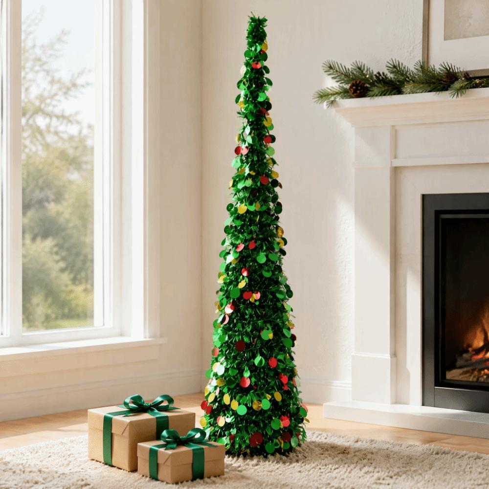 PET Folding Christmas Tree Colorful Retractable Christmas Tree Pencil Christmas Tree Indoor