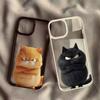 Забавный Крутой Кот Прозрачный Чехол Для Телефона Для iPhone 16 17 Pro Чехлы iPhone 15 14 13 12 11 Pro Max MINI 17 Air Ударопрочный Чехол