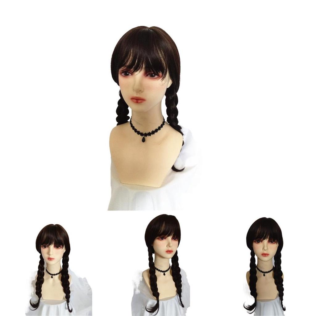 Halloween Wednesday Addams The Addams Family Hair Weaving Girl Wig